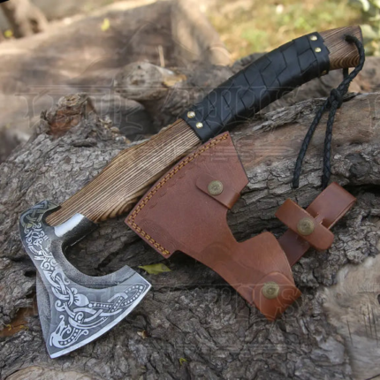 Viking Axe with Dark Wood Shaft, Viking Bearded Camping Axe X801-19