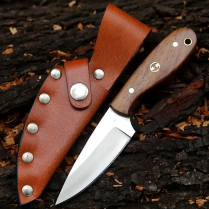 Hand Forged Full Tang Skinner Knife - Walnut Wood Handle - D2 Steel- 7 inches - SK-013